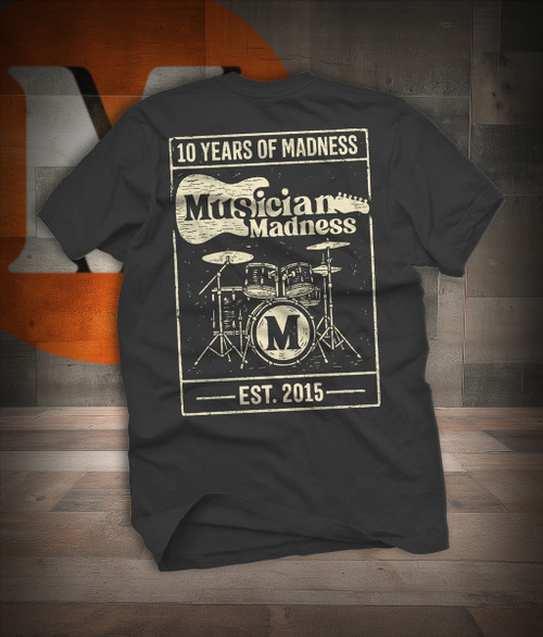 Musician Madness 10 Years of Madness Anniversary T-Shirt | Musician Madness