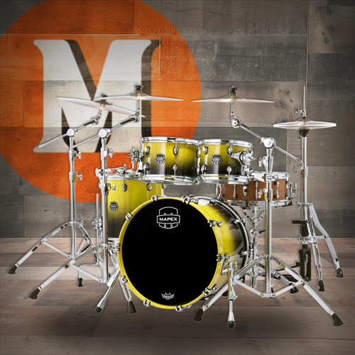Mapex Saturn Fusion 4-Piece Shell Pack (No Snare) - Teal Blue Fade