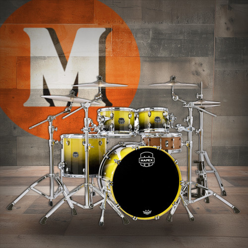 Mapex Saturn Fusion 4-Piece Shell Pack (No Snare) - Teal Blue Fade