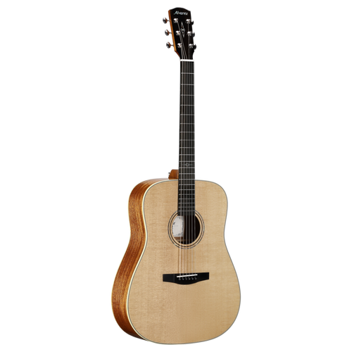 Alvarez Laureate LD60e Dreadnought Acoustic-Electric Guitar featuring a full dreadnought body, natural finish, warm powerful tone, premium Laureate craftsmanship, and onboard electronics for live and studio use.