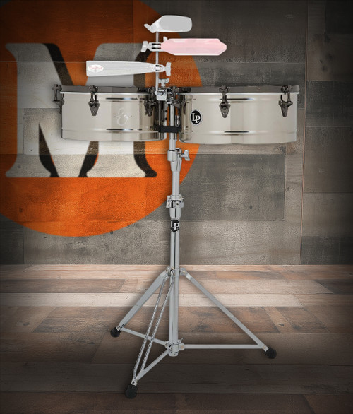 Latin Percussion LP1415-EC E-Class 14"/15" Timbales - Chrome / Black Nickel (LP1415-EC) | Musician Madness
