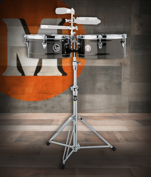 Latin Percussion LP1415-KP Karl Perazzo 14"/15" Timbales - Black Nickel / Chrome (LP1415-KP) | Musician Madness