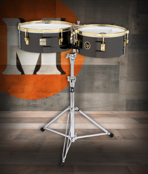 Latin Percussion LP1416-R Fausto Cuevas 14"/16" Timbales - Black Nickel / Brass Gold (LP1416-R)