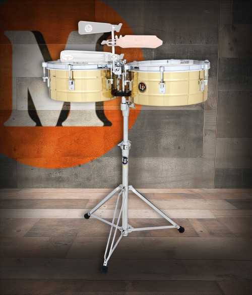 Latin Percussion LP257-B 14"/15" Timbales - Brass / Chrome (LP257-B) | Musician Madness