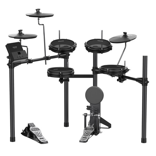 NUX DM-110 All-Mesh Head Digital Drum Kit featuring full mesh drum pads, responsive triggering, quiet practice performance, integrated training functions, and versatile sound presets ideal for drummers of all levels.