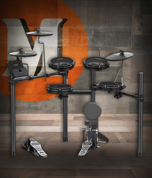 NUX DM-110 All-Mesh Head Digital Drum Kit featuring full mesh drum pads, responsive triggering, quiet practice performance, integrated training functions, and versatile sound presets ideal for drummers of all levels.