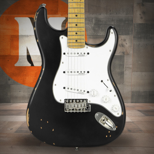 Vintage V6 ICON Electric Guitar - Distressed Boulevard Black (V6MRBK) | Musician Madness