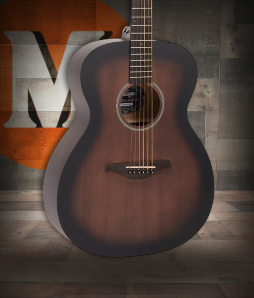 Vintage Statesboro’ Orchestra Acoustic Guitar – Left-Handed, featuring a Whisky Sour satin finish, comfortable orchestra body shape, smooth-play neck, and warm balanced tone ideal for strumming, fingerpicking, and singer-songwriters.