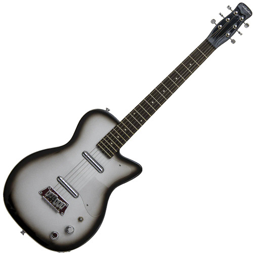 Silvertone 1303SVB Electric Guitar in Silverburst featuring classic retro styling, dual lipstick pickups, a comfortable neck profile, and vintage-inspired tone ideal for rock, blues, and alternative musicians.