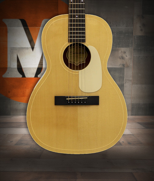 Silvertone 604EN Solid Spruce Top Acoustic-Electric Guitar in natural finish featuring a solid spruce top, comfortable neck design, rich acoustic tone, and built-in electronics for stage or studio use.