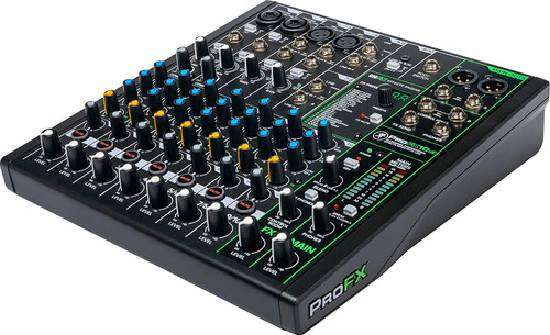 Mackie ProFX10v3 10-Channel Mixer (PROFX10-V3) featuring Onyx mic preamps, built-in effects, USB recording interface, durable chassis, and versatile mixing tools for live sound and studio setups.