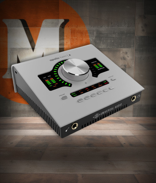 Universal Audio Apollo Twin X Quad Recording Interface – Studio+ Gen 2 (UA-APTXQG2-STU-U) featuring premium AD/DA conversion, Unison mic preamps, UAD-2 Quad DSP processing, and the Studio+ plug-in bundle for complete professional studio recording.