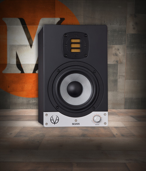 Eve Audio SC205 5" Nearfield Studio Monitor (SC205-U) featuring a 5-inch SilverCone woofer, AMT ribbon tweeter, onboard DSP tuning, and accurate nearfield sound reproduction for mixing and production.