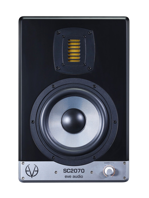 Eve Audio SC2070 7" 2-Way Nearfield Studio Monitor (SC2070-U) featuring a 7-inch SilverCone woofer, next-gen AMT tweeter, DSP-controlled tuning, and precise nearfield monitoring for professional mixing and production.