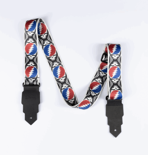 Grateful Dead Guitar Strap - Red/White/Blue "Skulls" (DAGDSTRAP1) | Musician Madness