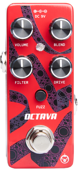 Pigtronix Octava Analog Octave Fuzz (OCT2) featuring analog octave-up circuitry, thick fuzz distortion, and expressive harmonic response ideal for psychedelic leads and vintage-style tones.