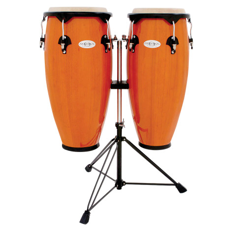 Toca 2300AMB, Synergy conga set, 10" 11" congas, amber conga drums, conga set with stand, beginner conga bundle, Toca Synergy series