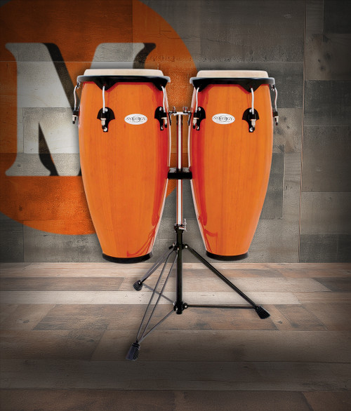 Toca 2300AMB, Synergy conga set, 10" 11" congas, amber conga drums, conga set with stand, beginner conga bundle, Toca Synergy series