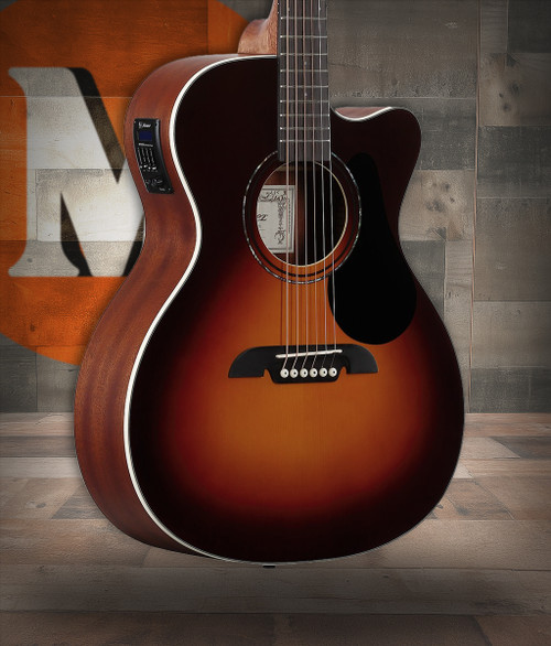 The Alvarez Regent RF26CESB Folk/OM Acoustic-Electric (RF26CESB) features a comfortable OM body with a cutaway for easy upper-fret access. The spruce top and mahogany back/sides deliver balanced tone with clear projection, while the onboard electronics provide ready-to-perform amplified sound. Finished in a stylish sunburst and paired with a deluxe padded gig bag, i-s an excellent choice for beginners and developing musicians.