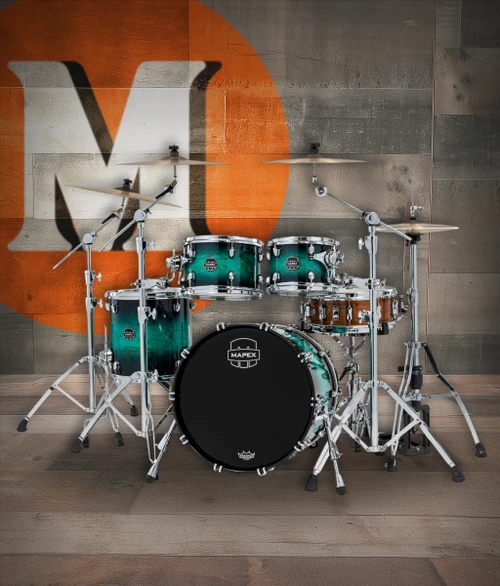 Mapex Saturn VI Fusion Shell Pack 4-Piece - Marine Teal Burst (SR504XZXT) | Musician Madness