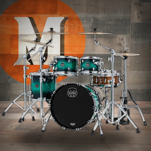 Mapex Saturn VI Fusion Shell Pack 4-Piece - Marine Teal Burst (SR504XZXT) | Musician Madness