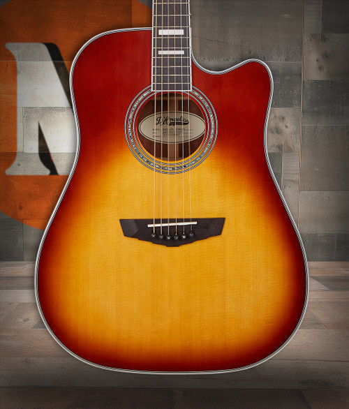 The DÃ¢â‚¬â„¢Angelico Bowery Dreadnought CE (DAPD500ITBAPS) features a full-size dreadnought body with a cutaway for enhanced upper-fret access. Its Iced Tea Burst finish adds vintage character and stage-ready visual appeal. With strong projection, warm acoustic tone, and quality electronics, i-s ideal for live performers, singer-songwriters, and players seeking a bold, reliable acoustic-electric guitar.