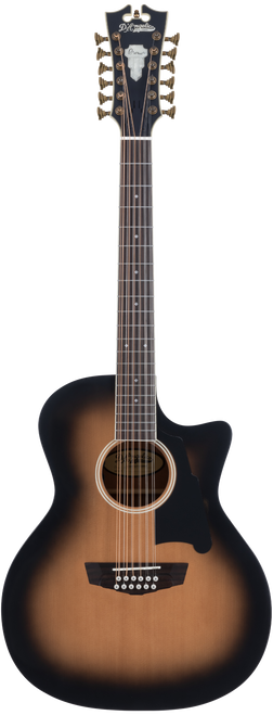 The Dâ€™Angelico Fulton Grand Auditorium 12-String CE (DAPG212AGBAP) features a visually striking Aged Burst finish paired with the full, shimmering voice of a 12-string. Its Grand Auditorium body shape provides comfortable feel and balanced tone, while the cutaway allows smooth upper-fret access. With onboard electronics that deliver natural, articulate amplified sound, this guitar is ideal for performers, singer-songwriters, and players seeking rich, harmonically complex acoustic textures.