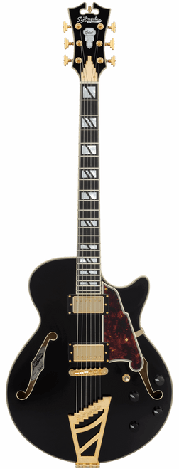 The Dâ€™Angelico Single Cutaway Solid Black (DAESSSBK2GT) delivers classic style, warm tone, and the signature stairstep tailpiece. Shop now at Musician Madness.