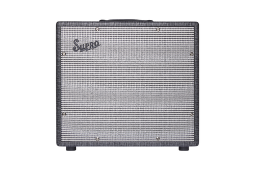 Supro Black Magick 1x12 guitar combo amplifier in Black Rhino featuring vintage Supro tube circuitry, bold tonal character, classic styling, and expressive dynamic response.