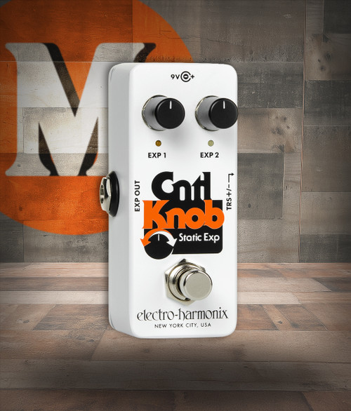 Electro-Harmonix CNTL Knob static expression pedal featuring a compact enclosure, two selectable expression positions, TRS output, and hands-free control for pedals that accept expression input.