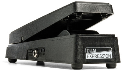 Electro-Harmonix Dual Expression Pedal featuring two independent expression outputs with selectable polarity, range controls, smooth pedal action, and compatibility with a wide range of effects units.