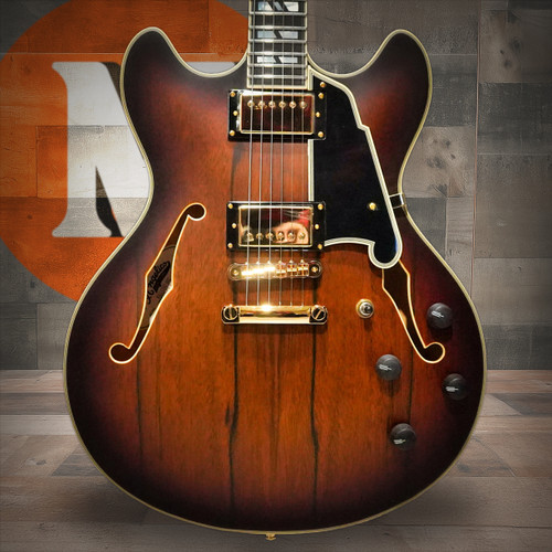 D 'Angelico Deluxe DC Semi-Hollow Electric Guitar - Satin Brown Burst (DADDCSBBGS) | Musician Madness