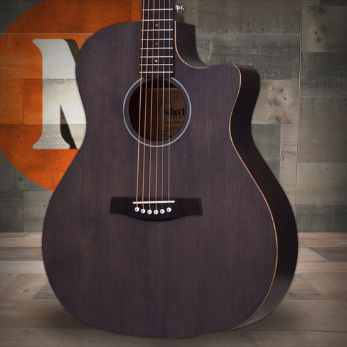 Schecter Deluxe Acoustic Electric Guitar - Satin See Thru Black (3716) | Musician Madness