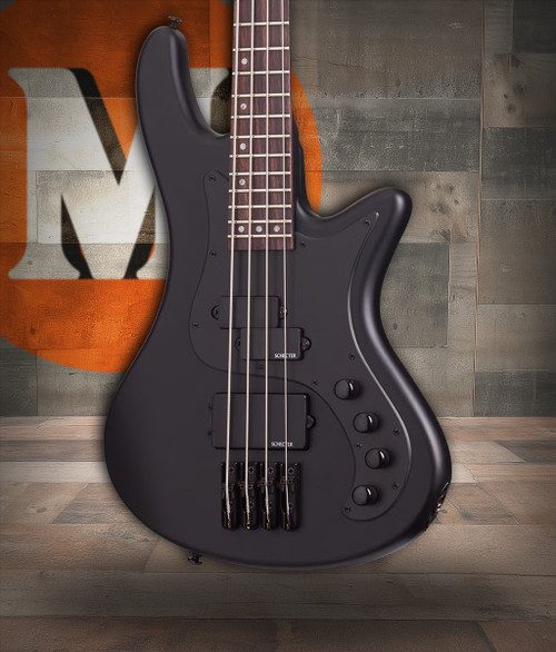 Schecter Stiletto Stealth-4 Bass Guitar - Satin Black (2522) | Musician Madness