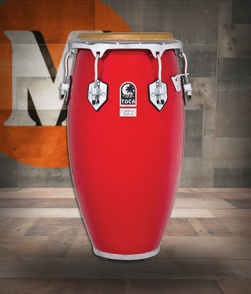 Toca Custom Deluxe Fiberglass Conga, 11-3/4" - Red (4611-3/4FR) | Musician Madness