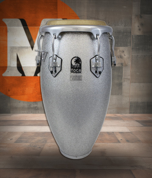 Toca Custom Deluxe Fiberglass Conga, 11-3/4" - Silver Sparkle (4611-3/4FS)