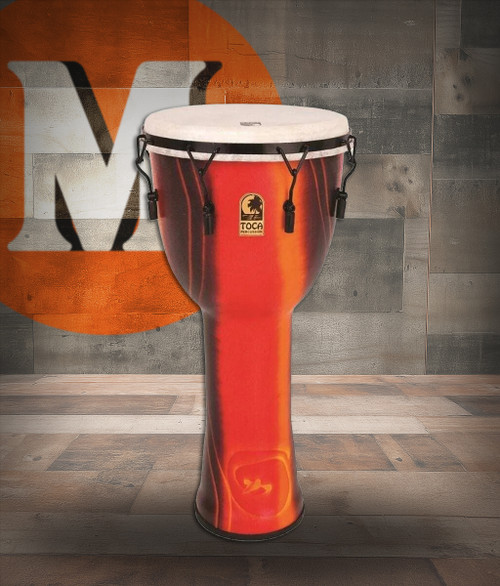 Toca Freestyle Mechanically Tuned Djembe, 14" - Bali Red (SFDMX-14RPB) | Musician Madness