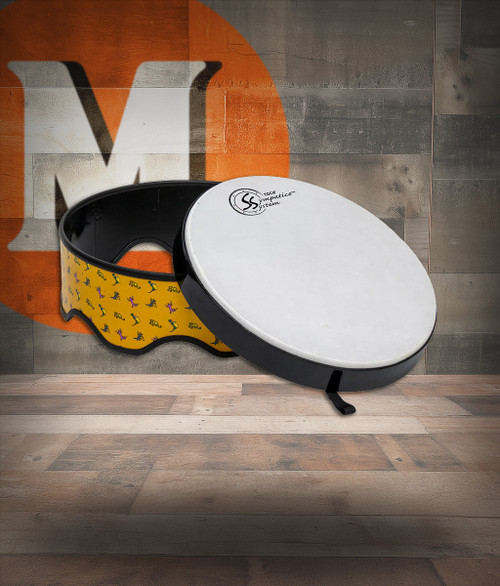 Toca Sympatico Gathering Drum, 8" Tall x 18" Diameter, Pretuned Synthetic Leather Head - Leapin' Lizard (TSSGD-18LZS-SLP) | Musician Madness