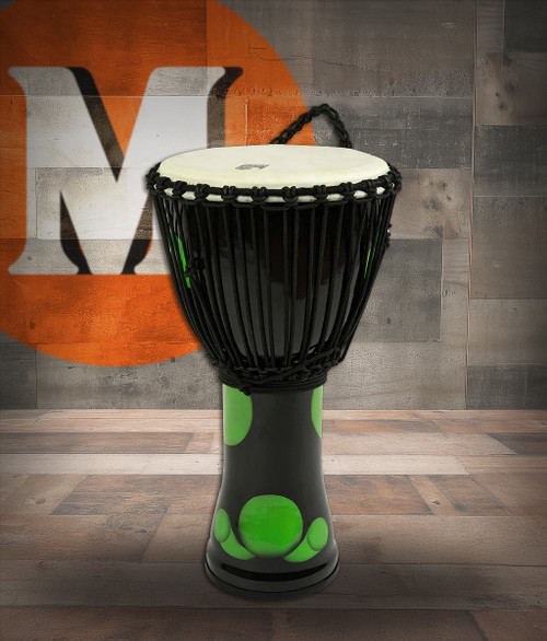 Toca 12" Green Magma Freestyle Djembe, Rope-Tuned with Goatskin Head (SFMDJ-12GR)