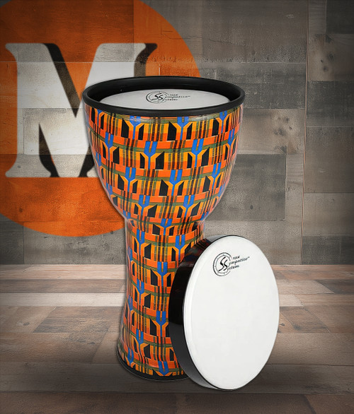 Toca Sympatico Nesting 8" Djembe, Tunable Fiber - Kente Cloth (TSSND-8K-FT) | Musician Madness