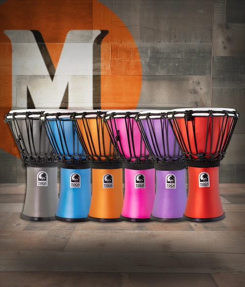 Toca Freestyle Colorsound 7" Matte Djembes - Set of 6 (TFCDJ-7MTPK) | Musician Madness