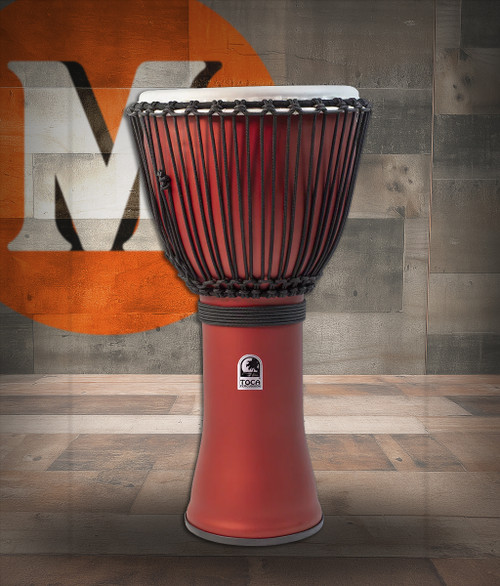 Toca Freestyle Rope-Tuned Djembe, 14" - Matte Racing Red (SFDJ-14RR) | Musician Madness