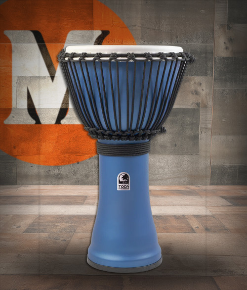Toca Freestyle Rope-Tuned Djembe, 12" - Matte Ocean Blue (SFDJ-12OB) | Musician Madness