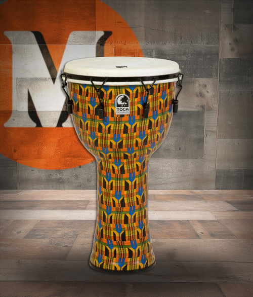 Toca Freestyle Mechanically Tuned Djembe, 14" - Kente (SFDMX-14KB) | Musician Madness