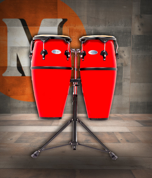 Toca Synergy Fiberglass 10"/11" Conga Set with Double Stand - Red (2300FRD) | Musician Madness