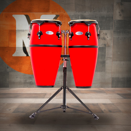 Toca Synergy Fiberglass 10"/11" Conga Set with Double Stand - Red (2300FRD) | Musician Madness