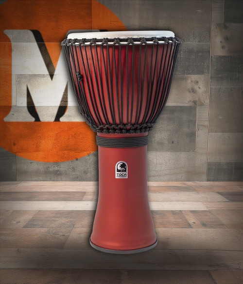 Toca Freestyle Rope-Tuned Djembe, 12" - Matte Racing Red (SFDJ-12RR) | Musician Madness