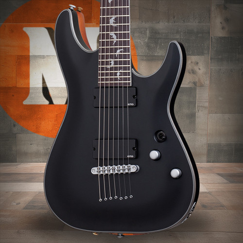 Schecter Damien Platinum-7 Electric Guitar - Satin Black (1185) | Musician Madness