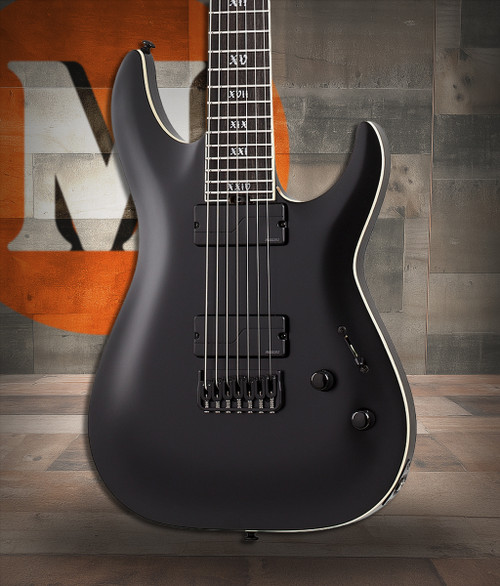 Schecter C-1 SLS Evil Twin Satin Black Electric Guitar (1347