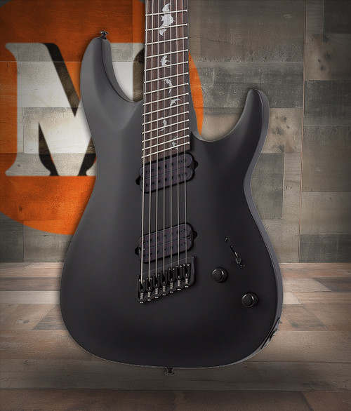 Schecter Damien-7 Multiscale - Satin Black (2476) | Musician Madness
